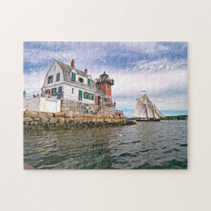 Rockland Wellenbrecher-Leuchtturm Penobscot Bucht Puzzle