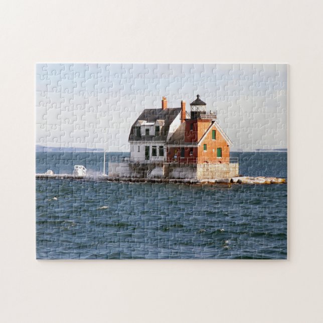 Rockland Wellenbrecher-Leuchtturm Penobscot Bucht Puzzle (Horizontal)