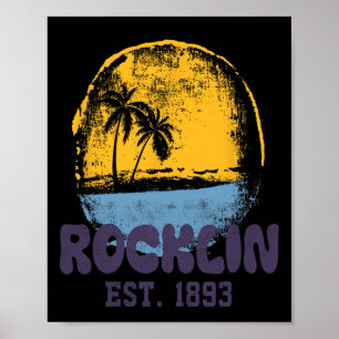 Rocklin Kalifornien Retro Surfer Vintage Strand He Poster