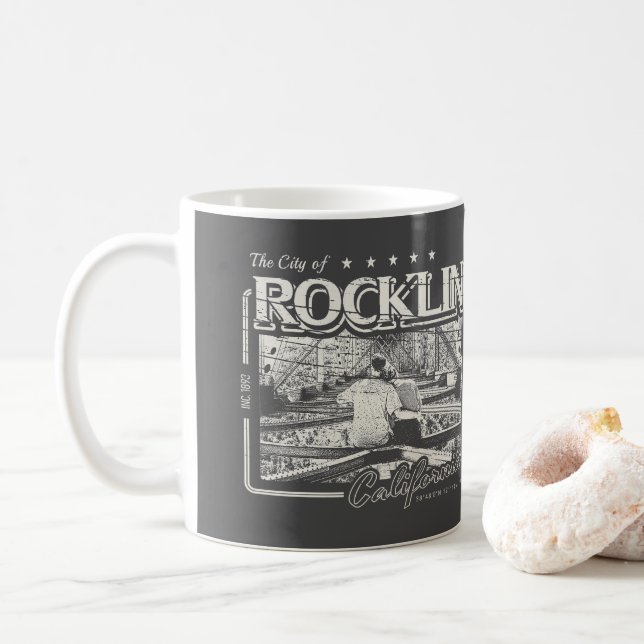 ROCKLIN KALIFORNIEN VINTAG - STADT ROCKLIN CA KAFFEETASSE (Mit Donut)