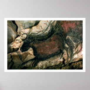 Rockmalerei eines schwarzen Stiers, um 17000 v. Ch Poster