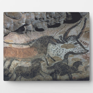 Rockmalerei eines Stiers und Pferdes, um 1700 v. C Fotoplatte