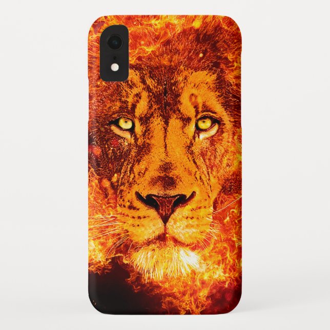 Rockmusik Flammender Löwe Case-Mate iPhone Hülle (Rückseite)