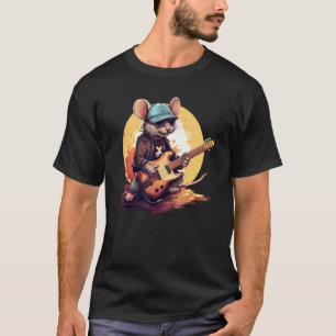 Rock'n Roll Ratte für elektrische Gitarre und Maus T-Shirt