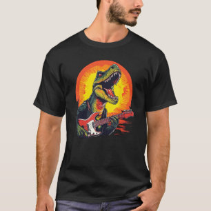 Rock'n Roll T Rex Dinosaurier mit cooler elektrisc T-Shirt