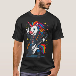 Rock'N Roll Unicorn Rockstar Unicorn Music Band Fu T-Shirt