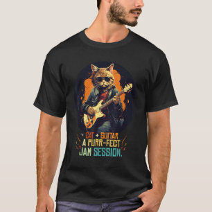 Rock'n Roller Katze mit E-Gitarre für das perfekte T-Shirt