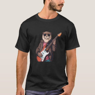Rock'n Roller Otter mit cooler elektrischer Gitarr T-Shirt