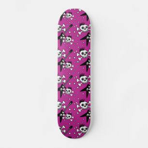 Rock'n Schädel mit Gitarren Skateboard