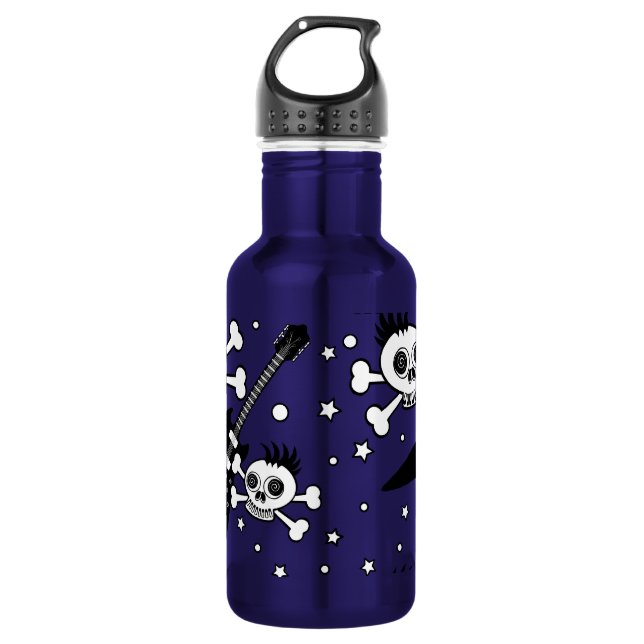 Rock'n Skulls mit Gitarren Edelstahlflasche (Vorderseite)