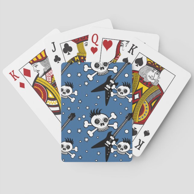 Rock'n Skulls mit Gitarren Spielkarten (Rückseite)