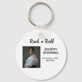 Rock'n'Roll 20. Geburtstagsmädchen Foto elegante M Schlüsselanhänger