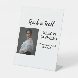 Rock'n'Roll 20. Geburtstagsmädchen Foto elegante M Sockelschild