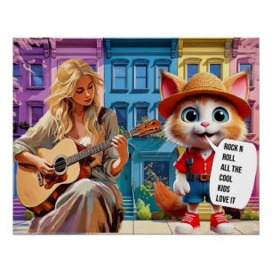 Rock'n'Roll alle coolen Kinder Liebe es Poster