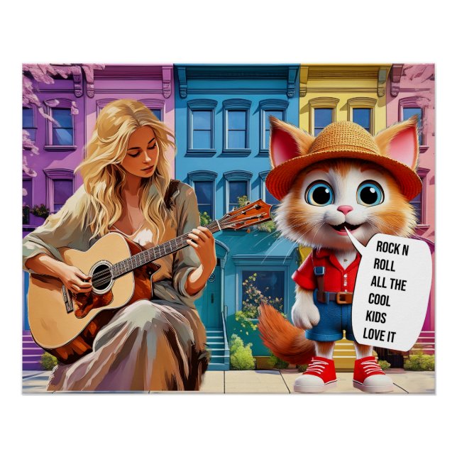 Rock'n'Roll alle coolen Kinder Liebe es Poster (Vorderseite)