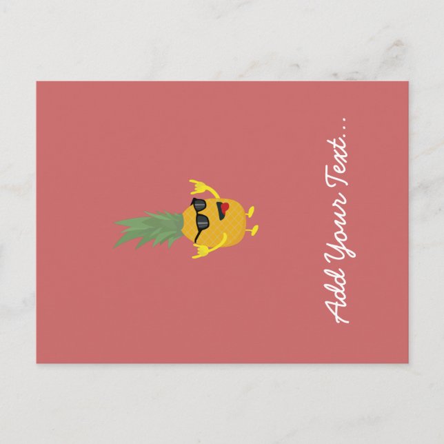 Rock'n'roll Ananas Postkarte (Vorderseite)