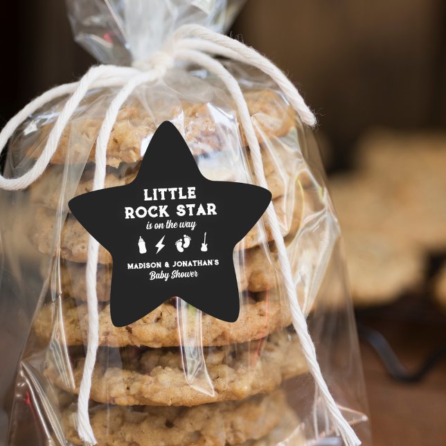 Rock'n'Roll Baby Shower Edgy Little Rock Star Stern-Aufkleber (Rock N Roll Baby Shower Edgy Little Rock Star Star Sticker)