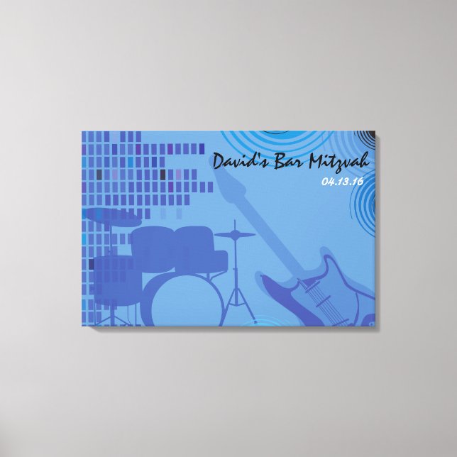 Rock'n'Roll Bar Bat Mitzvah Sign-In Board Leinwanddruck (Vorderseite)
