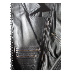 Rock'n'Roll Black Leather Jacket Foto drucken Notizblock
