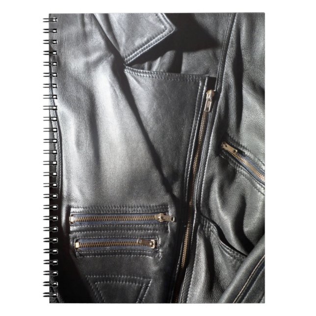 Rock'n'Roll Black Leather Jacket Foto drucken Notizblock (Vorderseite)