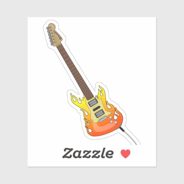 Rock'n'Roll Electric Guitar Notebook Aufkleber (Blatt)