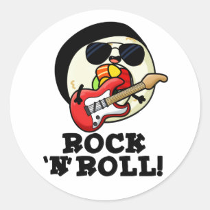 Rock'n'Roll Funny Sushi Roll Pun Runder Aufkleber