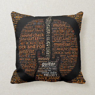 Rock'n'Roll-Gitarren-Spieler-Wort-Kunst Kissen