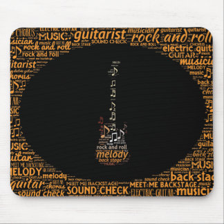 Rock'n'Roll-Gitarren-Spieler-Wort-Kunst Mousepad