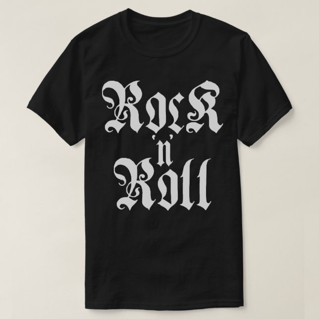 Rock'n'Roll-Gothic-Typografie T-Shirt (Design vorne)
