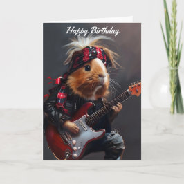 Rock'n'Roll Guinea Pig Geburtstag Karte