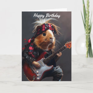 Rock'n'Roll Guinea Pig Geburtstag Karte