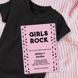 Rock'n'Roll Guitar Baby Girl Dusche Einladung
