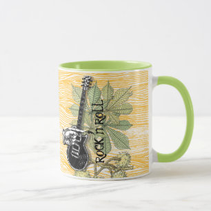 Rock'n'Roll Guitar Barnwood Typografie Retro Hand Tasse