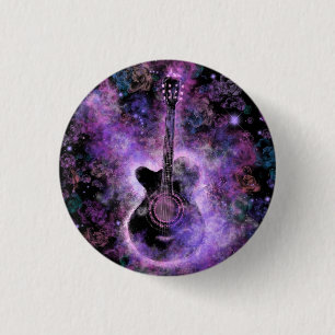Rock'n'Roll Guitar Button - Hot Rock Music