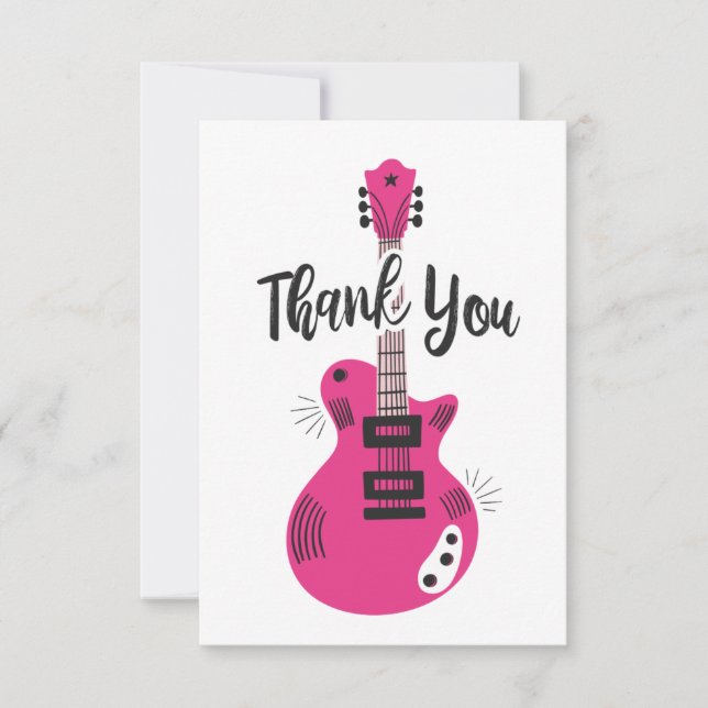 Rock'n'Roll Guitar Flat Danke Karte (Vorderseite)