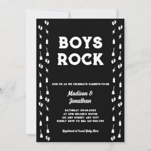 Rock'n'Roll Guitar Music Edgy Boy Baby Shower Einladung