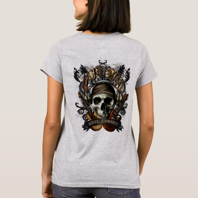 Rock'n'Roll Guitars Skull Heavy Metal T- T-Shirt (Rückseite)