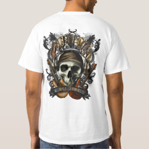 Rock'n'Roll Guitars Skull Heavy Metal T- T-Shirt