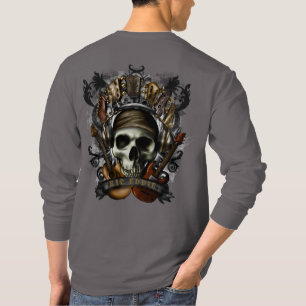 Rock'n'Roll Guitars Skull Heavy Metal T- T-Shirt