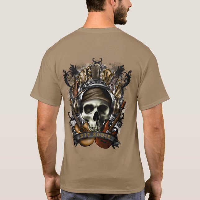 Rock'n'Roll Guitars Skull Heavy Metal T- T-Shirt (Rückseite)
