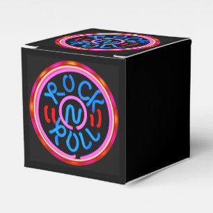 Rock'n'Roll Music Neon Sign Look - Geschenk-/Bevor Geschenkschachtel