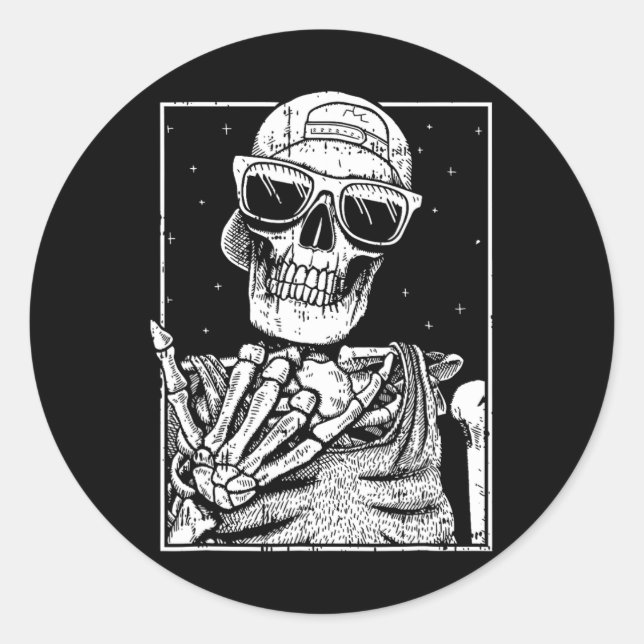 Rock'n'Roll Nd Lazy Halloween Costume Rocker Music Runder Aufkleber (Vorderseite)