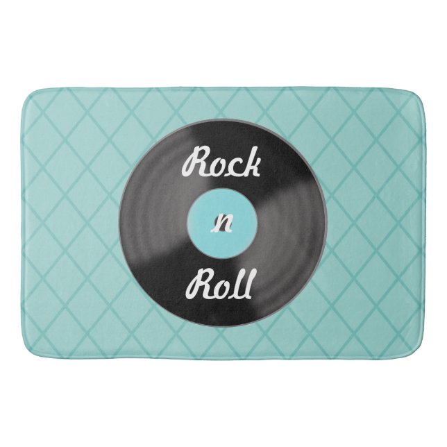 Rock'n'Roll Record Bath Mat Rug Badematte (Vorderseite)