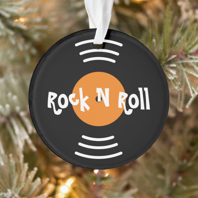 Rock'n'Roll Retro Vinyl Schallplatte Weihnachtssch Ornament (Baum)