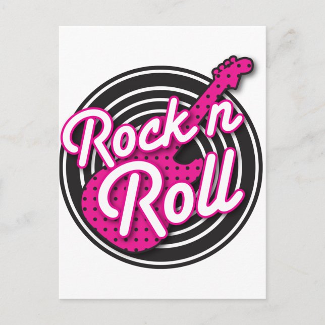 Rock'n'Roll Rockabilly Record Design Postkarte (Vorderseite)