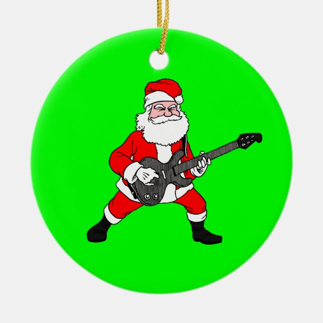 Rock'n'Roll Santa Claus Keramik Ornament (Vorne)