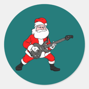 Rock'n'Roll Santa Claus Runder Aufkleber