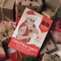Rock'n'Roll Santa Claus Weihnachts-Party Einladung