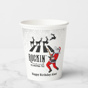 Rock'n'Roll Santa Rockin's Geburtstagsweihnachtsfe Pappbecher