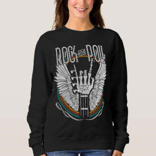 Rock'n'Roll Skeleton Guitar Rock Music Concept Sweatshirt